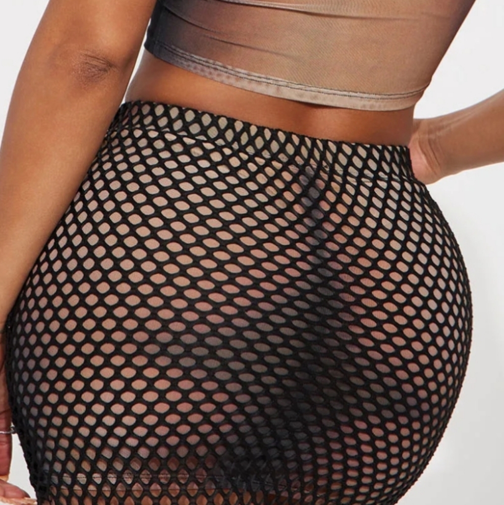 5/$12 NWT Fashion Nova Bare Tail Skirt Black Combo  Skirt.  This Is Skirt Only.